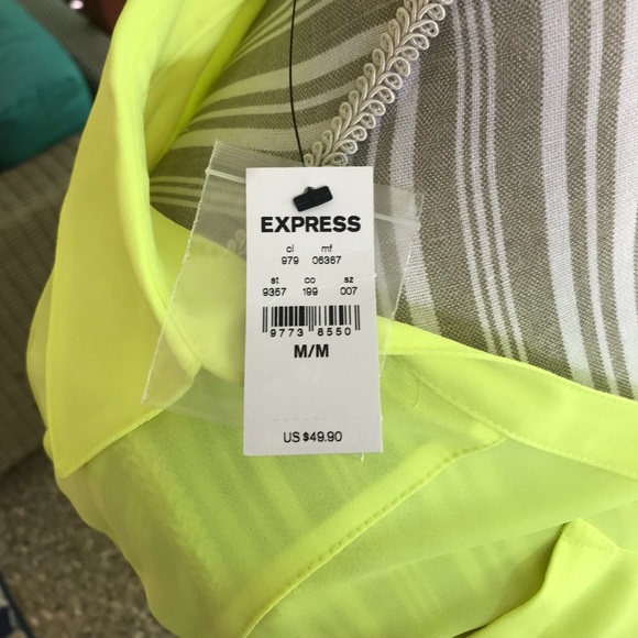 Express Button Down, Yellow, Sz Med, NWT - Picture 3 of 4